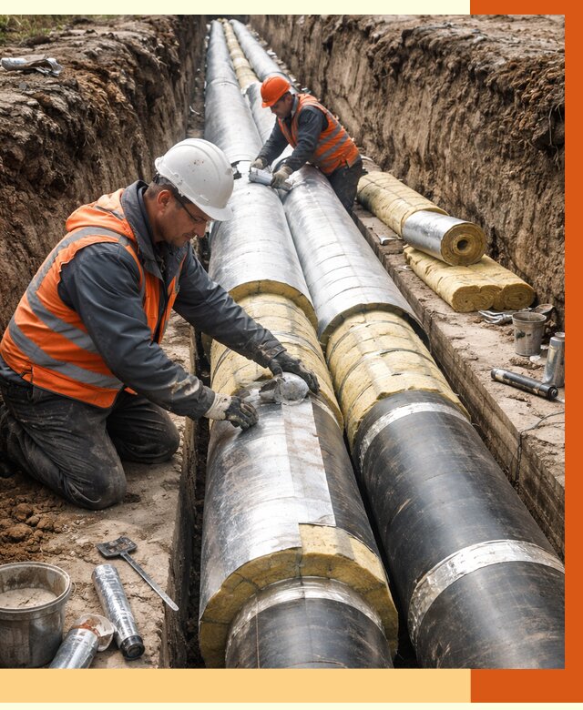 Утепление теплотрассы в Тутаеве от 4718 руб./м2 — ппу и комплексная изоляция | ТепломастерТтв