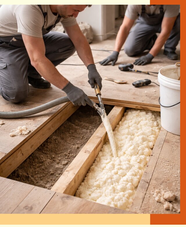 Заполнение пустот пола в Тутаеве от 2831 руб. — утепление пустот пола под ключ | ТепломастерТтв